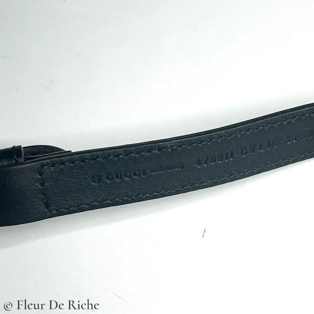 $1490 Gucci Sylvie Black Leather Web Logo Belt Bag / Clutch 476811 - Picture 7 of 7